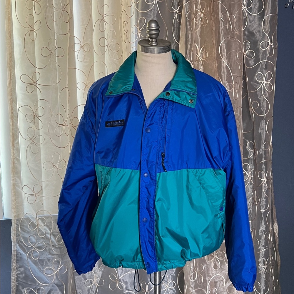 Columbia Men's Blue and Teal Windbreaker size XL - Picture 2 of 11